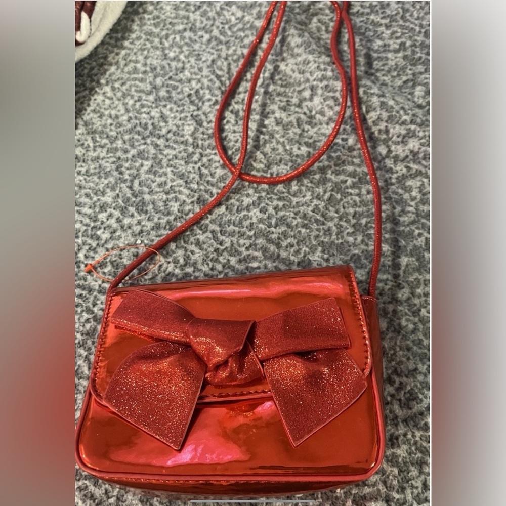🎀 Cat & Jack Girls Red Bow Purse Crossbody Cute Kids Handbag NWOT Gift